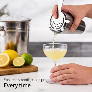 Kirecoo 2PCS Stainless Steel Cocktail Strainer, Bar Drink Strainer with High-Density Spring, Bar Tools Cocktail Shaker Accessories for Smooth Drink Pouring, Fits Boston Shakers and Mixing Glasses