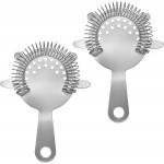 Kirecoo 2PCS Stainless Steel Cocktail Strainer, Bar Drink Strainer with High-Density Spring, Bar Tools Cocktail Shaker Accessories for Smooth Drink Pouring, Fits Boston Shakers and Mixing Glasses