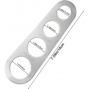 3 Pack Pasta Measuring Tool Stainless Steel Spaghetti Measuring Tool Quick For Perfect Portions, 4-Hole Durable Kitchen Cooking Measurer Tool, Silver