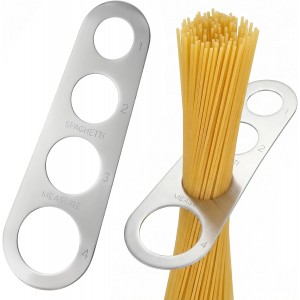 3 Pack Pasta Measuring Tool Stainless Steel Spaghetti Measuring Tool Quick For Perfect Portions, 4-Hole Durable Kitchen Cooking Measurer Tool, Silver
