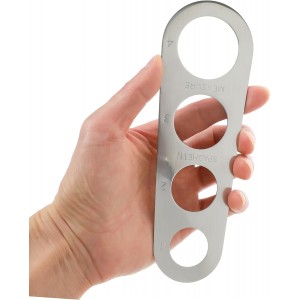 3 Pack Pasta Measuring Tool Stainless Steel Spaghetti Measuring Tool Quick For Perfect Portions, 4-Hole Durable Kitchen Cooking Measurer Tool, Silver