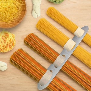 3 Pack Pasta Measuring Tool Stainless Steel Spaghetti Measuring Tool Quick For Perfect Portions, 4-Hole Durable Kitchen Cooking Measurer Tool, Silver