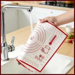 Silicone Pastry Baking Mat 16x24 Inch Large - Non-Stick Non-Slip Dough Rolling Mat with Measurement Markings for Kneading Pie Pizza Cookies Fondant Making Kitchen Counter Pad