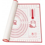 Silicone Pastry Baking Mat 16x24 Inch Large - Non-Stick Non-Slip Dough Rolling Mat with Measurement Markings for Kneading Pie Pizza Cookies Fondant Making Kitchen Counter Pad