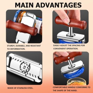 Jar Opener, Cap Crack Opener - Jar Opener for Weak Hands, Adjustable Multifunctional Jar Lid Opener - Easy to Grip and Open for Stuck Jars, Bottles & Lids (Black)