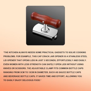 Jar Opener, Cap Crack Opener - Jar Opener for Weak Hands, Adjustable Multifunctional Jar Lid Opener - Easy to Grip and Open for Stuck Jars, Bottles & Lids (Black)