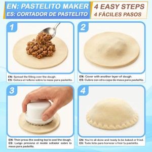 Cortador De Pastelitos Venezolanos [Pack of 2] - Sandwich Cutter and Sealer Set - Premium Stainless Steel & Plastic Pastelitos Maker Press Mold - Durable Cortador De Pastelitos Molde Venezolanos