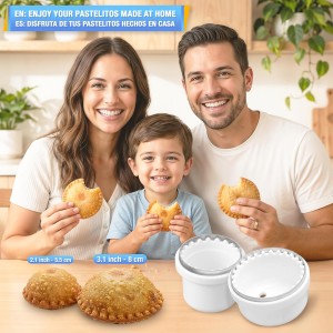 Cortador De Pastelitos Venezolanos [Pack of 2] - Sandwich Cutter and Sealer Set - Premium Stainless Steel & Plastic Pastelitos Maker Press Mold - Durable Cortador De Pastelitos Molde Venezolanos