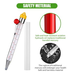 2026 Upgraded Candy Thermometer Deep Fry Thermometer with Pot Clip Instant Read Glass Thermometer Candy, Fry, Jam, Sugar, Syrup, Jelly Thermometer Food Thermometer Kitchen Accessories for Home Cooking