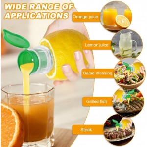 2pcs Lime Squeezer with Lemon Zester Set, Screw Top Manual Lemon Squeezer, Plastic Lime Juice Extractor Citrus Press with Lid for Cocktails Drinks, Easy to Use & Clean(COLOR:Yellow+Green)