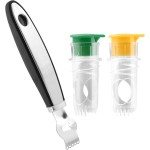 2pcs Lime Squeezer with Lemon Zester Set, Screw Top Manual Lemon Squeezer, Plastic Lime Juice Extractor Citrus Press with Lid for Cocktails Drinks, Easy to Use & Clean(COLOR:Yellow+Green)