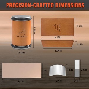 Rolling Knife Sharpener Kit with 1000 & 3000 Grit Diamond Discs, 15°/20° Magnetic Angle Guide for Kitchen Knives -Eraser, Finger Protector, Leather Strop & Carry Bag