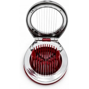 Egg Slicer & Cutter for Hard Boiled Eggs – 2-Way Multipurpose Stainless Steel Slicer for Fruits & Vegetables – Includes Cleaning Brush