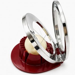 Egg Slicer & Cutter for Hard Boiled Eggs – 2-Way Multipurpose Stainless Steel Slicer for Fruits & Vegetables – Includes Cleaning Brush