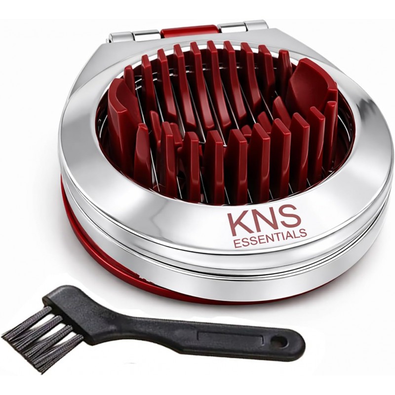 Egg Slicer & Cutter for Hard Boiled Eggs – 2-Way Multipurpose Stainless Steel Slicer for Fruits & Vegetables – Includes Cleaning Brush