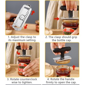 Jar Opener - Jar Openers TopRated for Seniors, Bottle Openers for Seniors, Mutil Lid Opener, Get Lids Off Easily (Black)