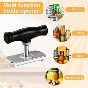 Jar Opener - Jar Openers TopRated for Seniors, Bottle Openers for Seniors, Mutil Lid Opener, Get Lids Off Easily (Black)