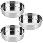 tifanso Set of 3 Stainless Steel Cake Pans - 8 Inch Round Layer Cake Baking Pan Molds, Stackable Even Heating Baking Set, Dishwasher Safe Bakeware Tins for Home Bakers, Birthday Party Wedding