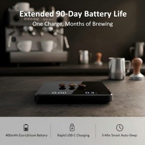Coffee Scale with Timer 3kg/0.1g High Precision Digital Espresso Scale for Pour Over and Drip Coffee Large Gram Scale for Kitchen Baking and Jewelry with Rechargeable Battery and Silicone Mat