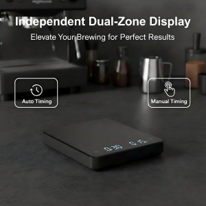 Coffee Scale with Timer 3kg/0.1g High Precision Digital Espresso Scale for Pour Over and Drip Coffee Large Gram Scale for Kitchen Baking and Jewelry with Rechargeable Battery and Silicone Mat