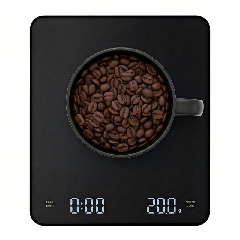 Coffee Scale with Timer 3kg/0.1g High Precision Digital Espresso Scale for Pour Over and Drip Coffee Large Gram Scale for Kitchen Baking and Jewelry with Rechargeable Battery and Silicone Mat