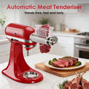 Meat Tenderizer Attachment for KitchenAid Stand Mixer, 3 Adjustable Thickness Settings, Meat Tenderizer Tool with Safe Cover, Dishwasher Safe, Meat Tenderizer Tool