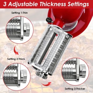 Meat Tenderizer Attachment for KitchenAid Stand Mixer, 3 Adjustable Thickness Settings, Meat Tenderizer Tool with Safe Cover, Dishwasher Safe, Meat Tenderizer Tool