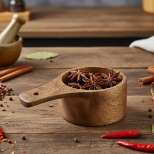 1/2 Cup Scoop Wooden Measuring Cups 1/2 Cup Measuring Cups and Measurings Spoon Coffee Spoons Half-Cup Scoop Measurings for Ground Beans or Tea for Baking Cooking Spice Coffee Tea Milk
