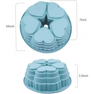 La Chat Cake Pans, Non-stick Silicone tube Baking Molds, microwave safe silicone round Cake Pan for round cakes, Jello,Gelatin,Chocoflan,Flan (1 blue cake)
