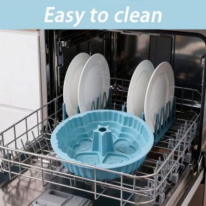 La Chat Cake Pans, Non-stick Silicone tube Baking Molds, microwave safe silicone round Cake Pan for round cakes, Jello,Gelatin,Chocoflan,Flan (1 blue cake)