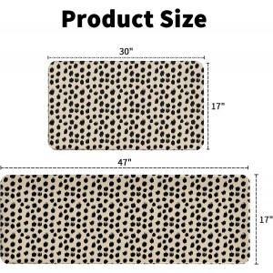 Sweetshow Black Polka Dots Kitchen Rugs for Floor Set of 2 Boho Style Print Brush Strokes Design Modern Kitchen Mats Non Slip Washable Holiday Farmhouse Decorative Runner Mats, 17