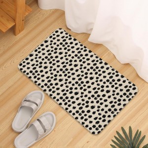 Sweetshow Black Polka Dots Kitchen Rugs for Floor Set of 2 Boho Style Print Brush Strokes Design Modern Kitchen Mats Non Slip Washable Holiday Farmhouse Decorative Runner Mats, 17