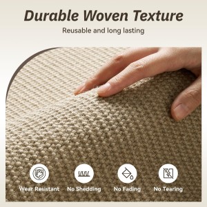 RESARE 100% Jute Kitchen Rugs Non Slip, 17