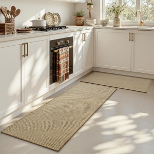 RESARE 100% Jute Kitchen Rugs Non Slip, 17