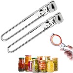 Adjustable Stainless Steel Jar Opener - Easy-Grip Kitchen Gadget for Jars, Bottles & Lids, User-Friendly Leverage Design,Effortless Grip for Seniors & Weak Hands (2PC)