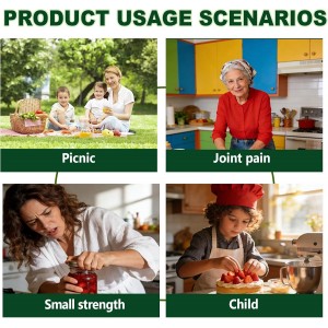 Cap Crack Jar Opener, Cap Crack Bottle Opener, Mutil Lid Opener, Non-slip Ergonomic Grip Bottle Opener for Weak Hands