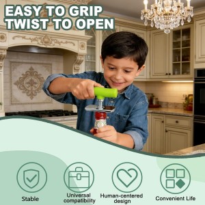 Cap Crack Jar Opener, Cap Crack Bottle Opener, Mutil Lid Opener, Non-slip Ergonomic Grip Bottle Opener for Weak Hands