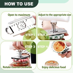 Cap Crack Jar Opener, Cap Crack Bottle Opener, Mutil Lid Opener, Non-slip Ergonomic Grip Bottle Opener for Weak Hands