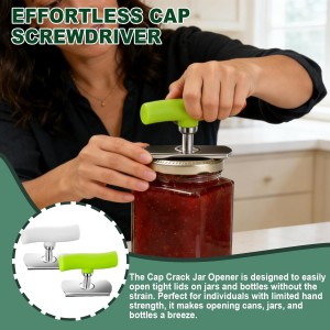 Cap Crack Jar Opener, Cap Crack Bottle Opener, Mutil Lid Opener, Non-slip Ergonomic Grip Bottle Opener for Weak Hands
