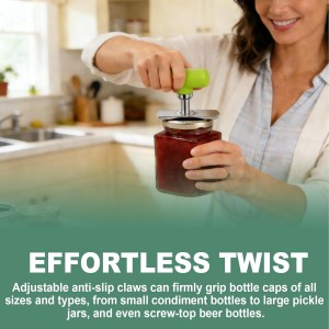 Cap Crack Jar Opener, Cap Crack Bottle Opener, Mutil Lid Opener, Non-slip Ergonomic Grip Bottle Opener for Weak Hands