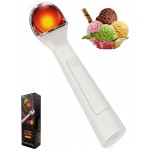Heated Ice Cream Scoop Rechargeable, Electric Scooper for Hard Icecream, Warming Spoon with LED Display, Fast Charge, Easy To Clean - White