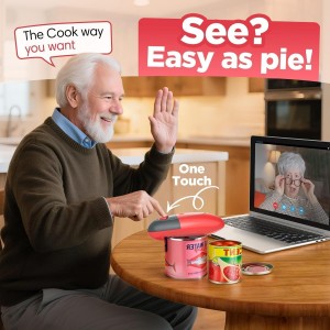 One Touch Electric Can Opener Fits Almost All Can Sizes for Seniors with Arthritis, Hand Held Battery Operated Can Opener with Smooth Edge, Food Safe Kitchen Gadgets Automatic Can Opener for Kitchen