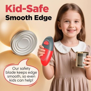 One Touch Electric Can Opener Fits Almost All Can Sizes for Seniors with Arthritis, Hand Held Battery Operated Can Opener with Smooth Edge, Food Safe Kitchen Gadgets Automatic Can Opener for Kitchen