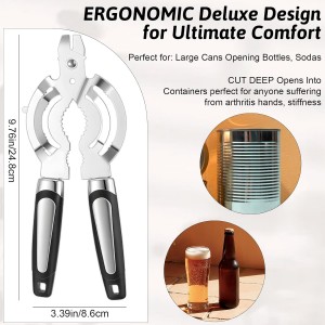 Multi Jar Openers for Weak Hands Seniors with Arthritis Stainless Steel Jars Lid Opener Bottle Openers for Anyone with Low Strength Multi-Function Kitchen Tool Non Slip