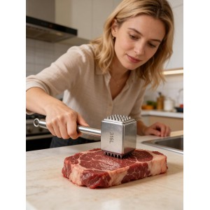 316 Stainless Steel Meat Tenderizer Tool,Chicken Pounder,Heavy Duty Mallet Hammer for Tenderizing Beef, Turkey, Chicken, Steak, Dishwasher Safe