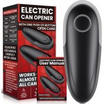 One Touch Electric Can Opener Fits All Can Sizes, Electric Can Openers for Kitchen Food Safe with Smooth Edge, Kitchen Gadgets Battery Operated Can Openers for Seniors, Arthritis and Chef