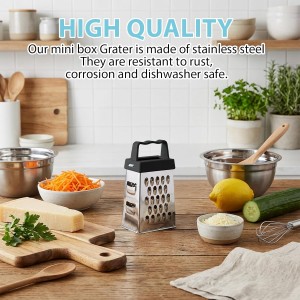 12 Pcs Mini Cheese Grater Stainless Steel Box Grater with 4 Sides Professional Fine Coarse Handheld Slicer Small Lemon Safe Zester Shredder for Kitchen Ginger Vegetable Potatoes Food