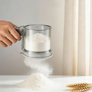 3 Cup Flour Sifter, Sifter for Baking Sifter Handheld Baking Sieve Food-Grade Double-Filter Stainless Steel Flour Sifter Non-Rust Sifter used for Rapid Screening of Flour Apricot Flour Sugar Powder