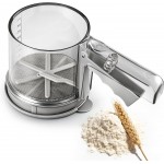 3 Cup Flour Sifter, Sifter for Baking Sifter Handheld Baking Sieve Food-Grade Double-Filter Stainless Steel Flour Sifter Non-Rust Sifter used for Rapid Screening of Flour Apricot Flour Sugar Powder