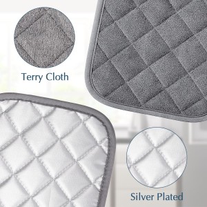 6 PCS Cotton Pot Holders for Kitchen Heat Resistant Hot Pads Square Potholders Set Oven Mitts Trivets Black Blue Grey Kitchen Accessories